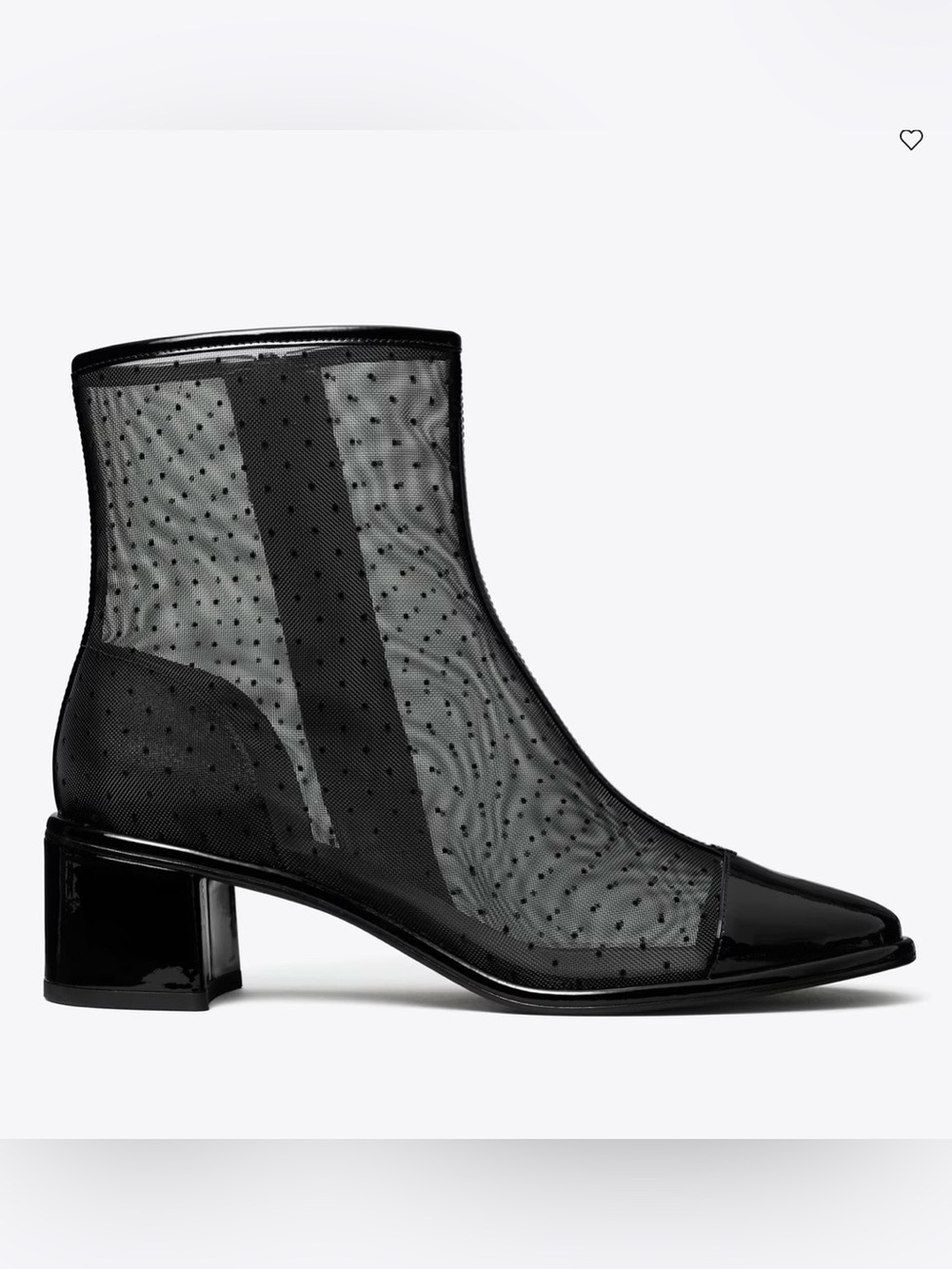 New, Tory Burch Black Patent & Perforated Mesh Ankle Booties Sz 8.5